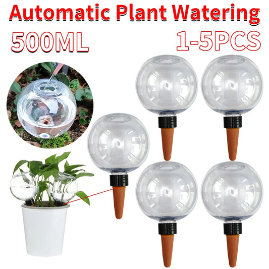 1-5PCS Plastic Automatic Plant Watering Bulbs 500ML Globes Shape Self Watering Device Drip Irrigation System for Potted Plants