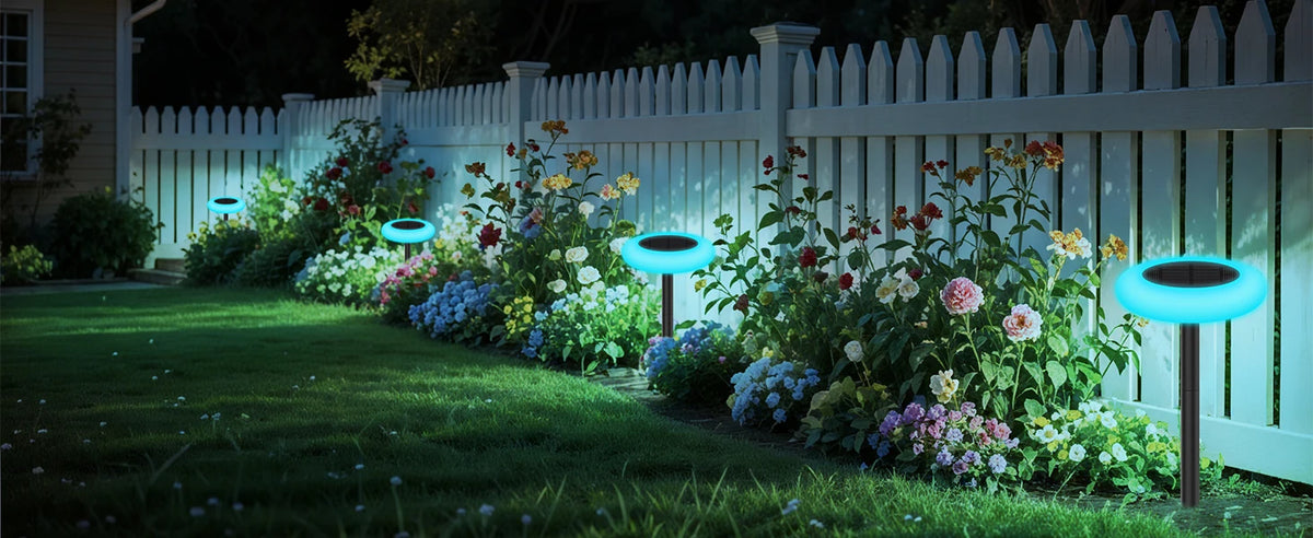 intelamp Colorful 2 Pack 6 Pack Outdoor Solar Light Lawn Pathway Garden Light Dusk to Dawn For Landscape Walkway Patio Yard Lawn