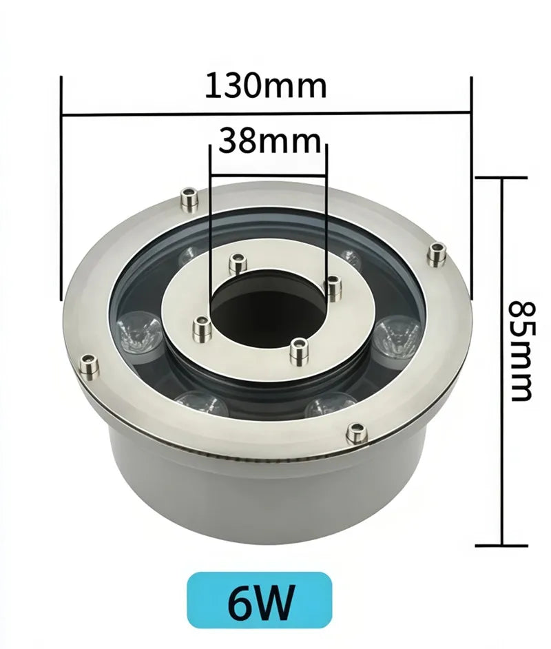 Fountain Light Colorful Underwater Light Waterfall Fountain LED Waterproof IP68 6W/9W/12W Swimming Pool Landscape Lamp 12V/24V