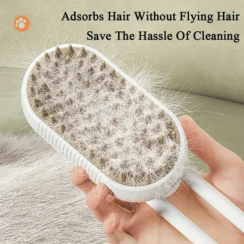 Pet Steam Brush Cat Dog Cleaning Steamy Spray Massage Beauty Comb 3 in 1 Hair Removal Grooming Supplies Pets Accessories