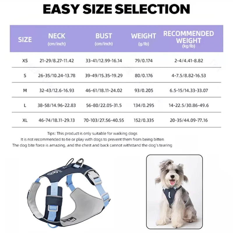 Pet Dog Harness Light Weight Reflective Dog Cat Chest Strap Belt  No Pull Soft Harness Vest Adjustable Outdoor Pets Harness