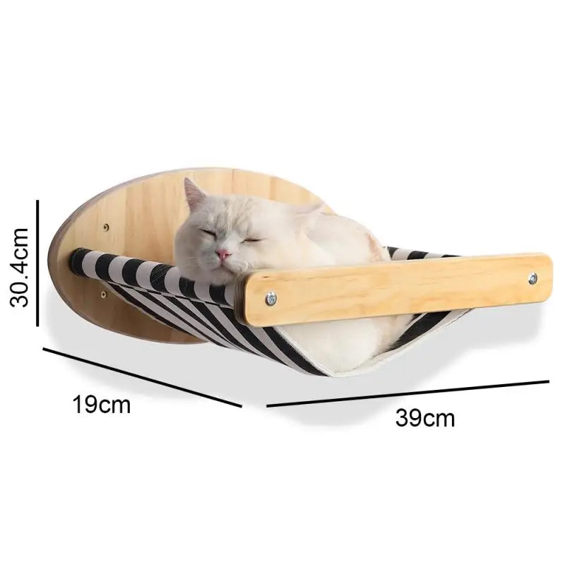 Cat Climbing Shelves Wall Mounted Cat Tree Wooden Furniture Scratcher Jumping Platform Rope Ladder Cat Sleeping and Playing