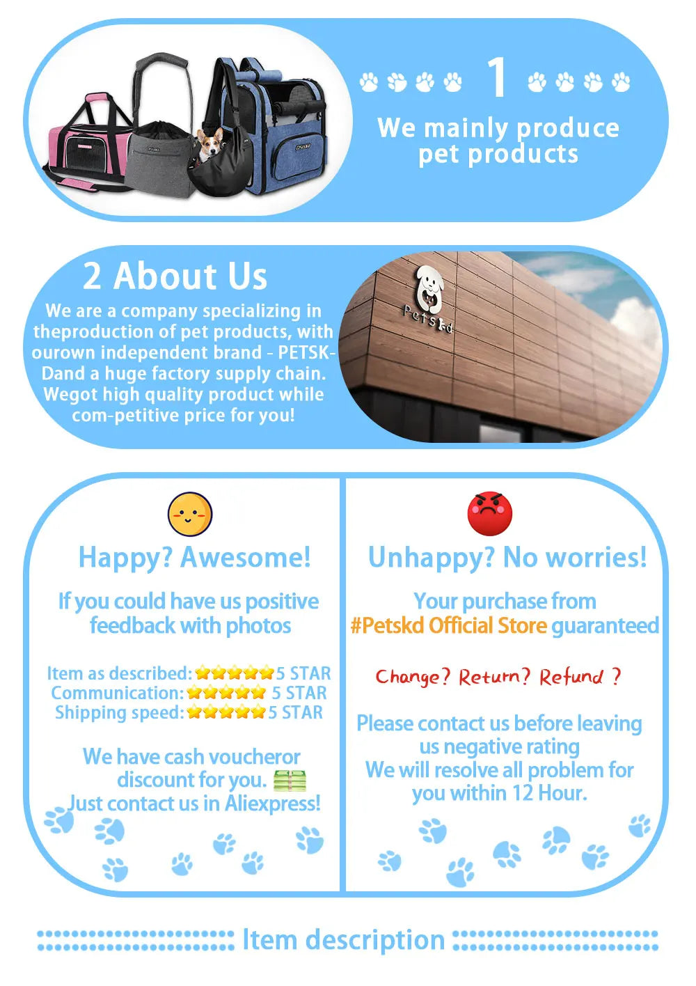 Pet Backpack Expandable Foldable Cat Carrier for Small Medium Dog and Cat Transport Dog Bag Large Space Pets Carrier with Zipper