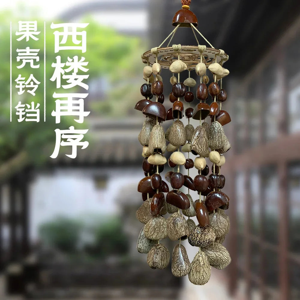Natural Indonesian Seed Shell Hand Bell Wind Chime For Meditation Sound Therapy Yoga Altar Home Decor Boho Gift For Women