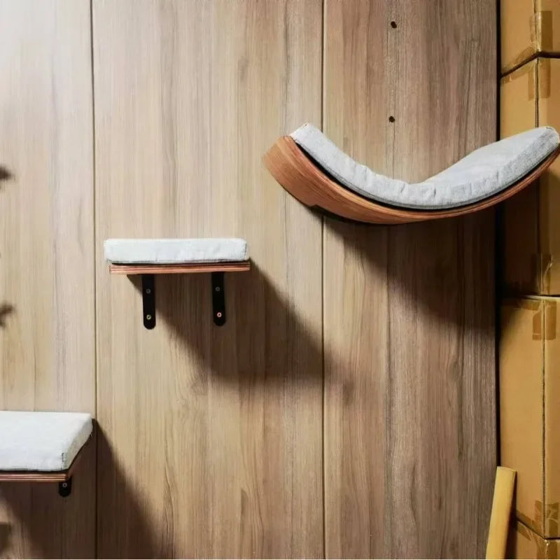 Solid Wood Cat Climbing Frame Wall Hanging Cats Nest Cat Tree Jumping Platform Not Easily Deformed Pet Furniture Products
