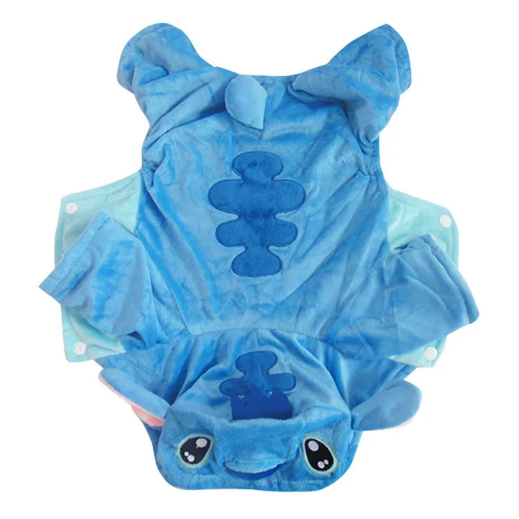 Cute Stitch 4-Paws Dog Sweater Winter Warm Clothes for Small Medium Breeds, Teddy Cosplay Costume Bulk Supply