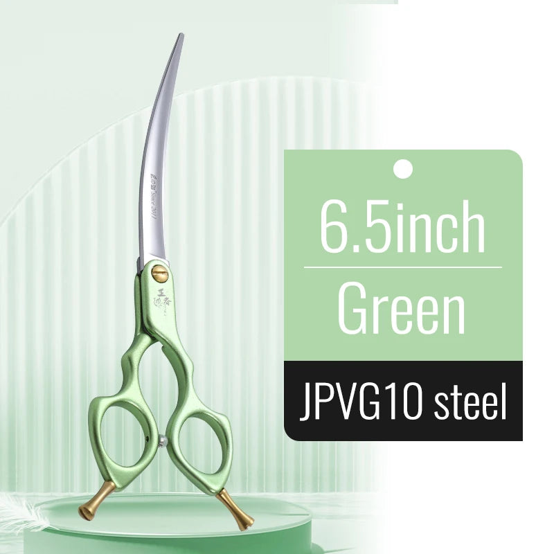 Fenice 6.0/6.5/7 Inch Professional Dog Grooming Scissors Curved Japan 440C Shear with High Quality Alloy Handle aseo de mascotas