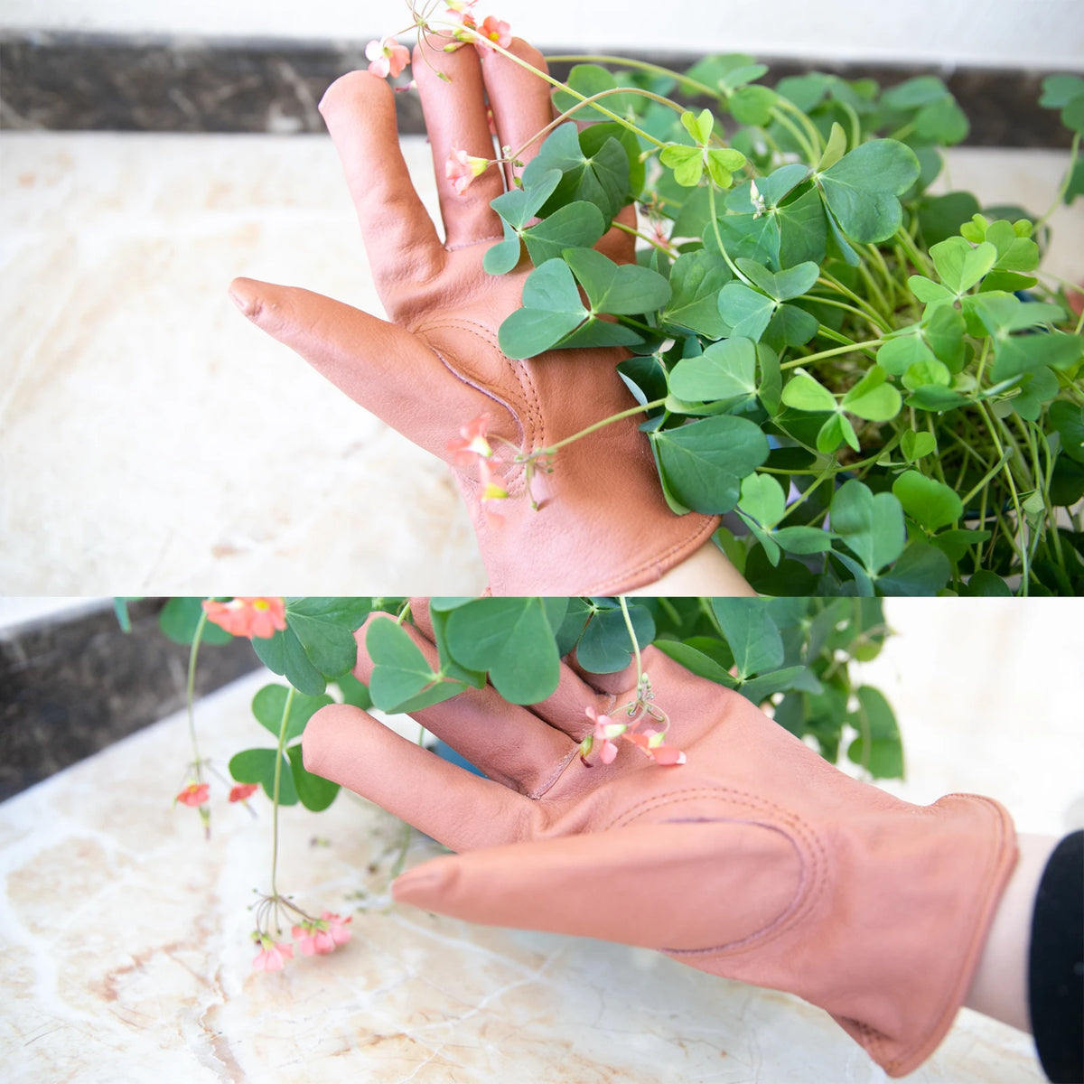 Leather Working Gloves for Gardening,Thornproof Gardening Gloves for Men and Women,Heavy Duty Leather Work Gloves Men