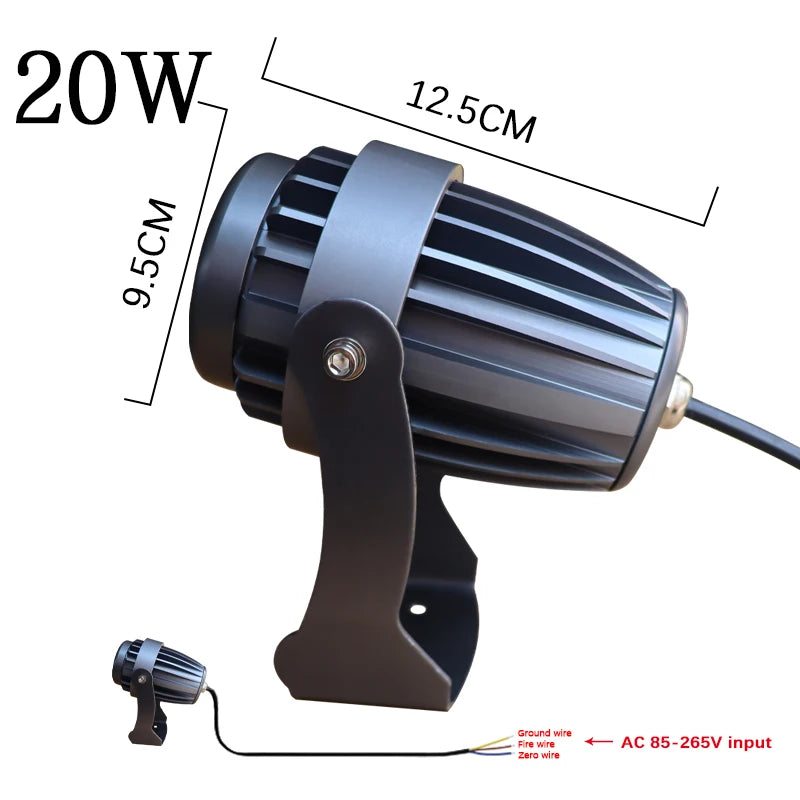 New LED Lawn Lamp COB Light 5W10W20W25W AC110V 220V Outdoor Waterproof Pathway Garden Spot Bulb Decor Landscape Lighting DC12V