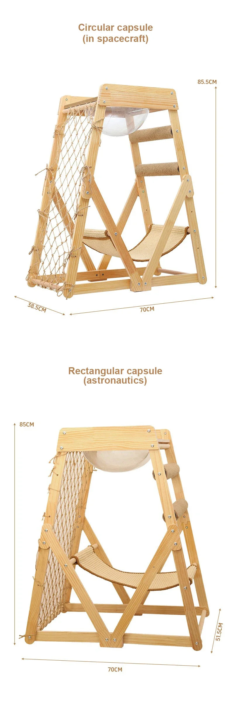 Cat Climbing Frame Space Capsule Scratching Board Hammock Sisal Wear-resistant Not Falling Chips Climbing Net Pet Supplies