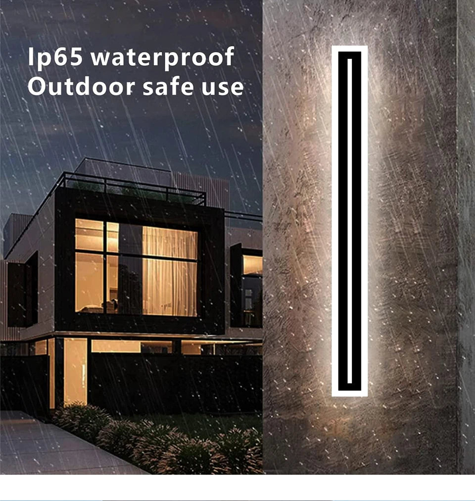 LED Long Wall Lamp Outdoor Waterproof IP65 Lighting Fixtures Aluminum Wall Mounted Garden Light for Porch Villa 110V 220V Sconce