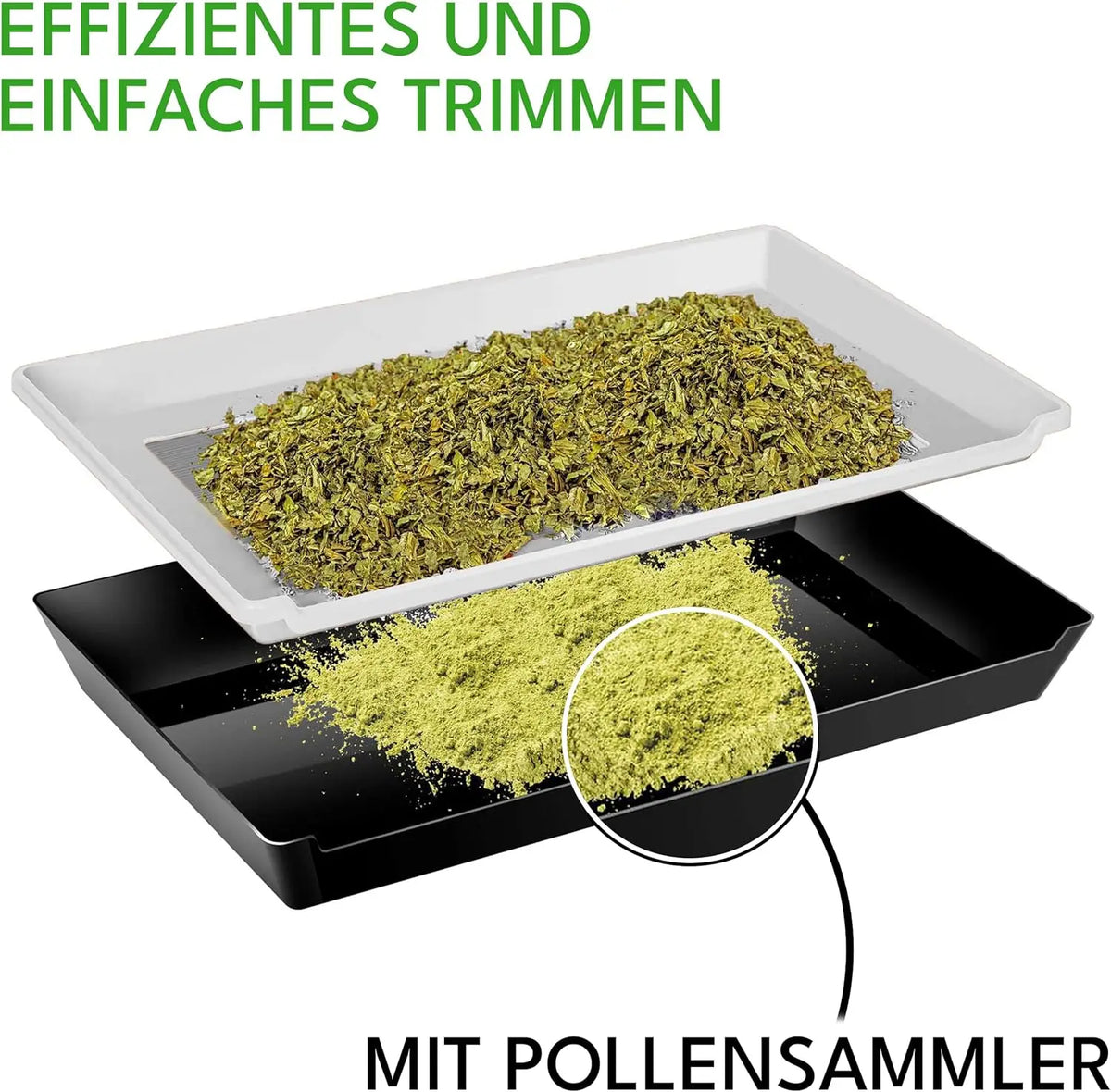 Trim Tray Kit with Trimming Tray 12" x 20", 150 Micron Pollen Screen, Bottom Harvest Bin, Scissors, Herb Plant Flower Dry Sifter