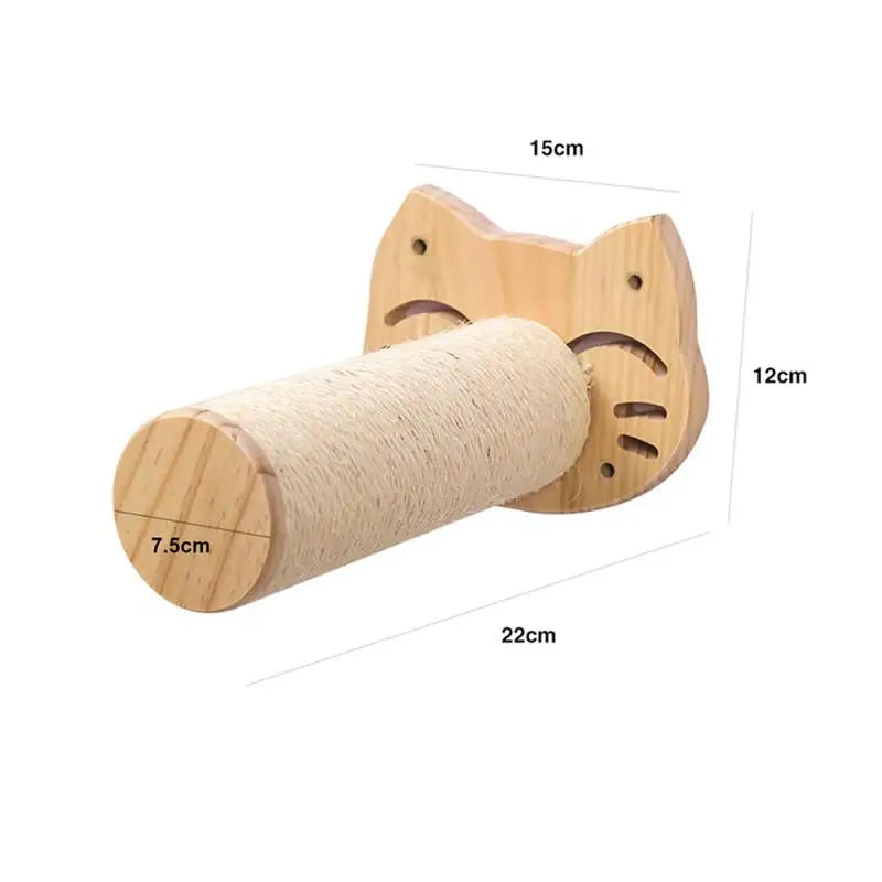 Cat Climbing Shelves Wall Mounted Cat Tree Wooden Furniture Scratcher Jumping Platform Rope Ladder Cat Sleeping and Playing