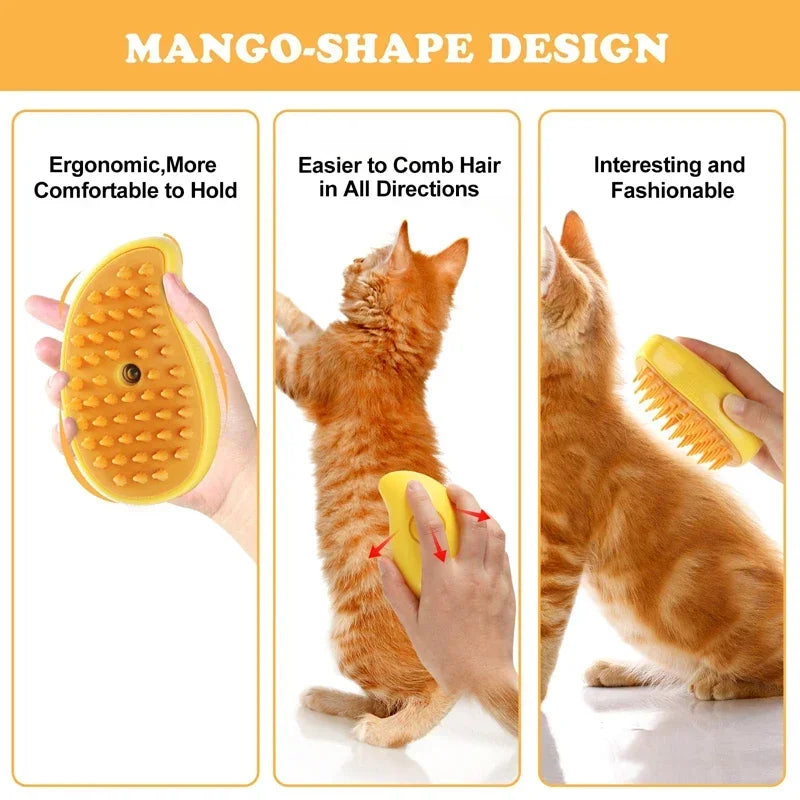 Pet Steam Brush Cat Dog Cleaning Steamy Spray Massage Beauty Comb 3 in 1 Hair Removal Grooming Supplies Pets Accessories