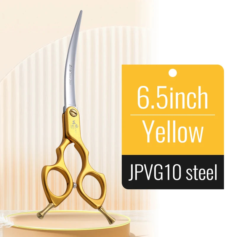 Fenice 6.0/6.5/7 Inch Professional Dog Grooming Scissors Curved Japan 440C Shear with High Quality Alloy Handle aseo de mascotas