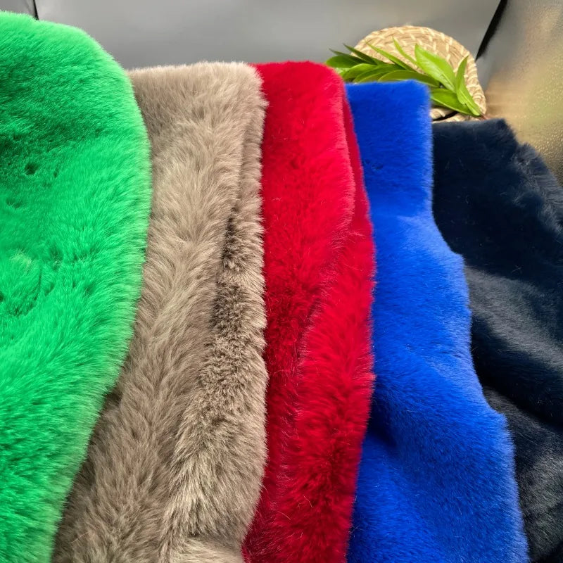 2cm Thick Imitation Otter Rabbit Long Plush Fabric for Encryption Doll Hair Counter Display Background Soft Cloth Sew Material