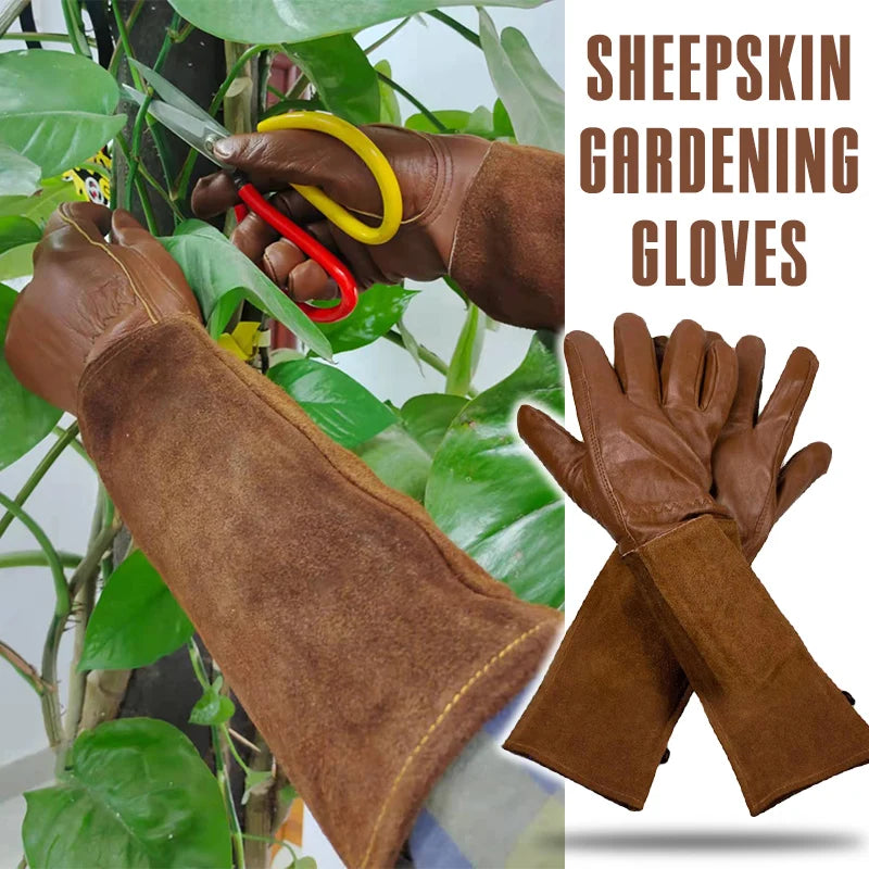 S-XL Gardening Gloves Rose Pruning Thorn Cut Proof Bushes Long Sleeve Leather Floral Gauntlet Welding Protection Gloves