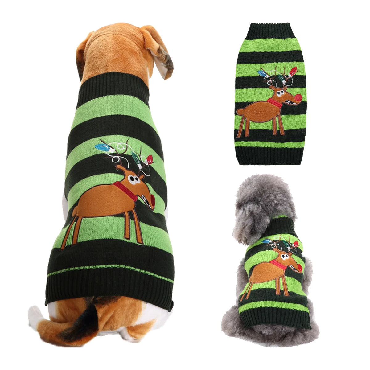 Christmas Dog Sweater for Small Dogs - Santa Claus Knit Pet Clothes for Poodle Teddy Puppy, Cute Warm Xmas Puppy Outfit
