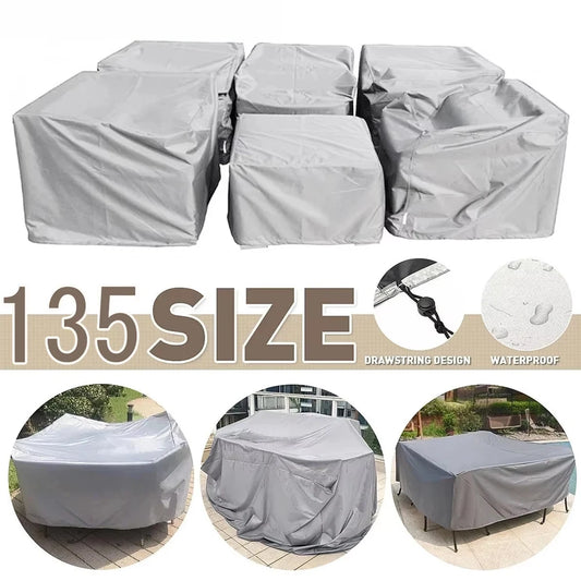 210D Heavy duty Waterproof Patio Furniture Cover Rectangular Garden Rain Snow Outdoor Cover for Sofa Table Chair Wind-Proof