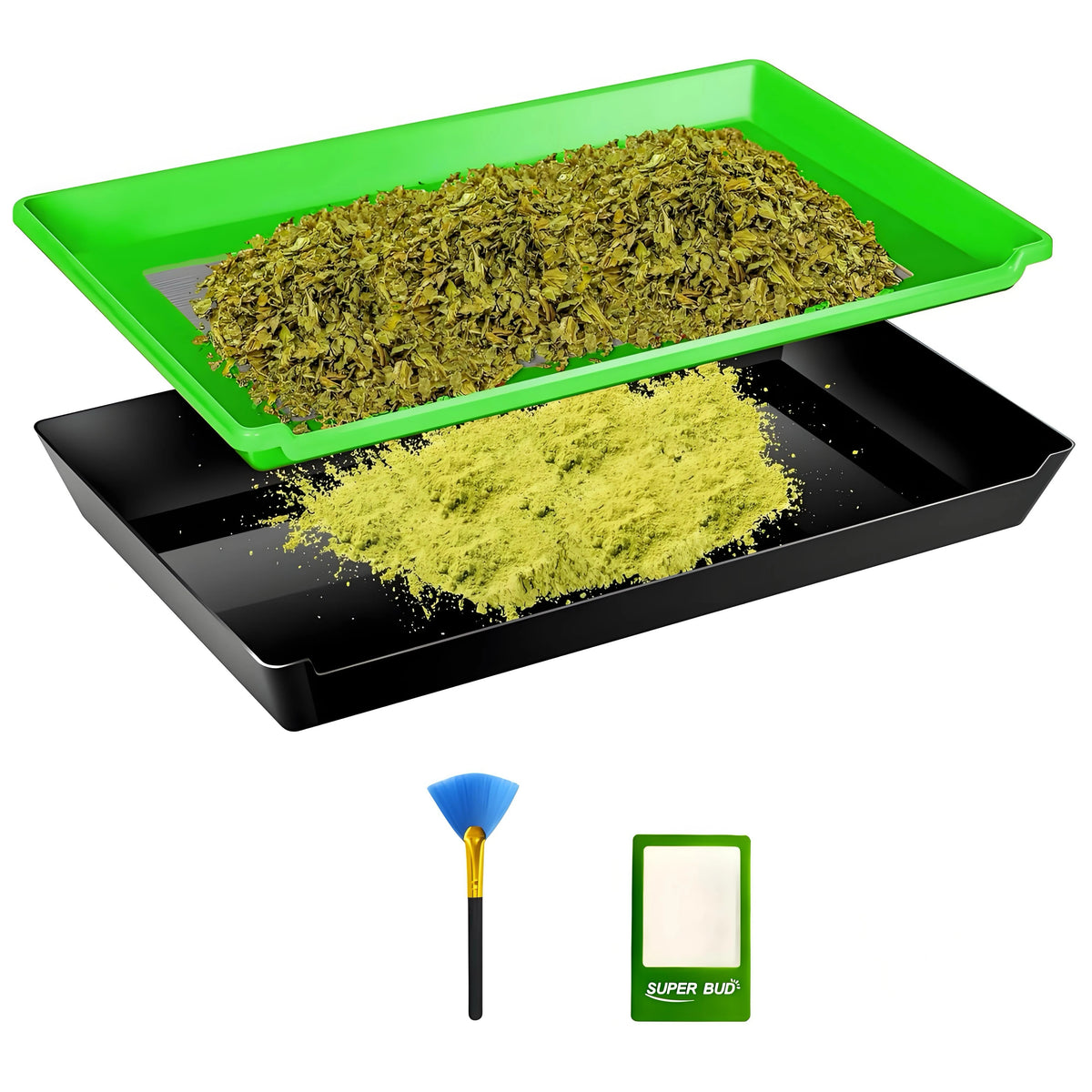 Trim Tray Kit with Trimming Tray 12" x 20", 150 Micron Pollen Screen, Bottom Harvest Bin, Scissors, Herb Plant Flower Dry Sifter