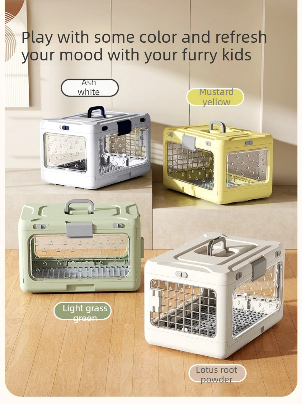 Portable Cat Carrier Pet Airline Crat Foldable Cat Kennel Dog Suitcase Outdoor Car Carry Box Dog Crate for Small Dog Pet Carrier