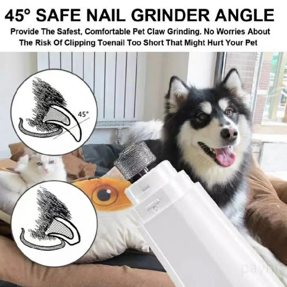 Electric Pet Nail Grinder Painless Paws Grooming and Smoothing Cat Nail Grinder 2-Speed for Small Medium Large Dogs Cats