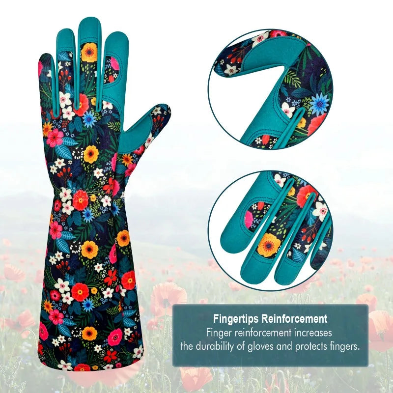 New Garden Gardening Gloves for Women's Courtyard Care Gloves Durable, Cut Resistant, and Puncture Resistant Long Arm Protection