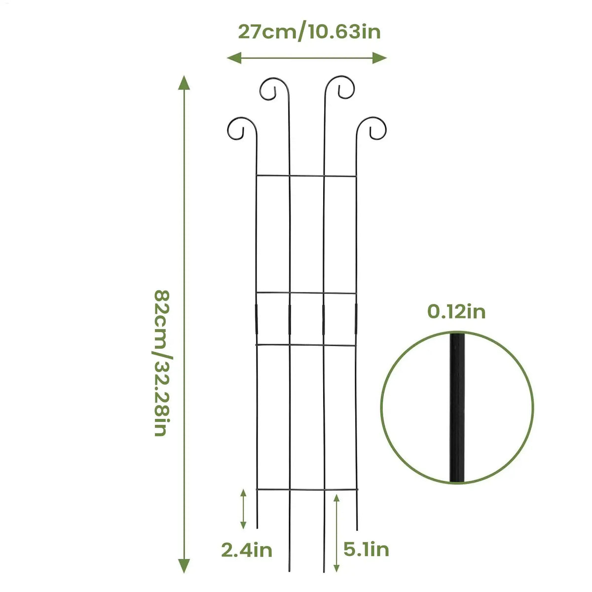 Metal Plant Trellis Indoor Outdoor Vertical Garden Support for Monstera Tomato Vine Ivy Plant Pot Climbing Growth Stake