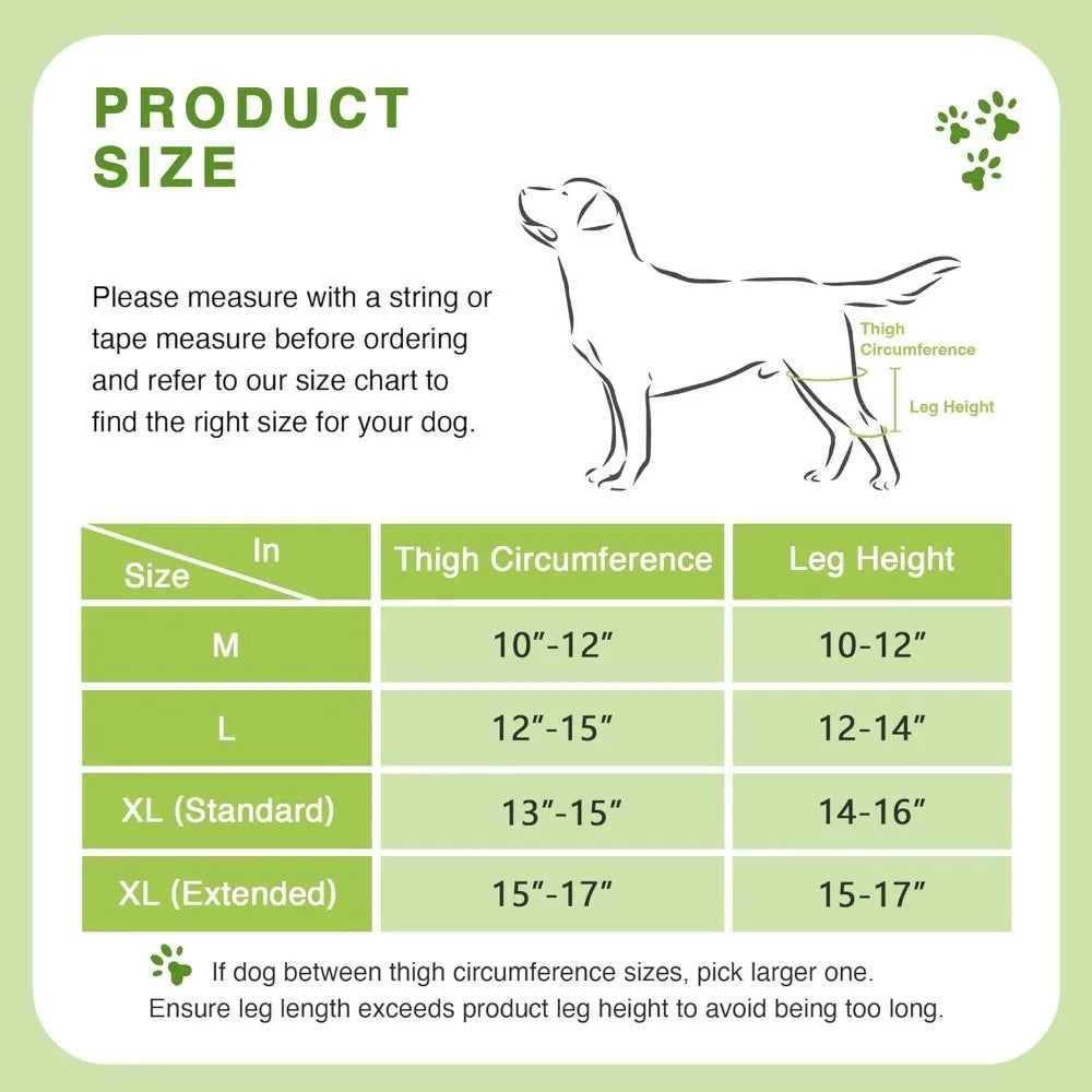 Dog Knee Brace Support for Hind Leg with Traction Rope, Adjustable Design For Joint Pain- Right Rear Leg with Integreted Harness