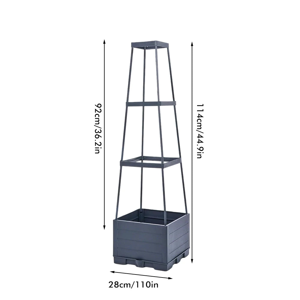 Self Watering Tomato Planter Box with Trellis Support Frame Square Raised Garden Bed Self Irrigation Plant Growing Pot for Vegetable Fruit Flower Patio Balcony