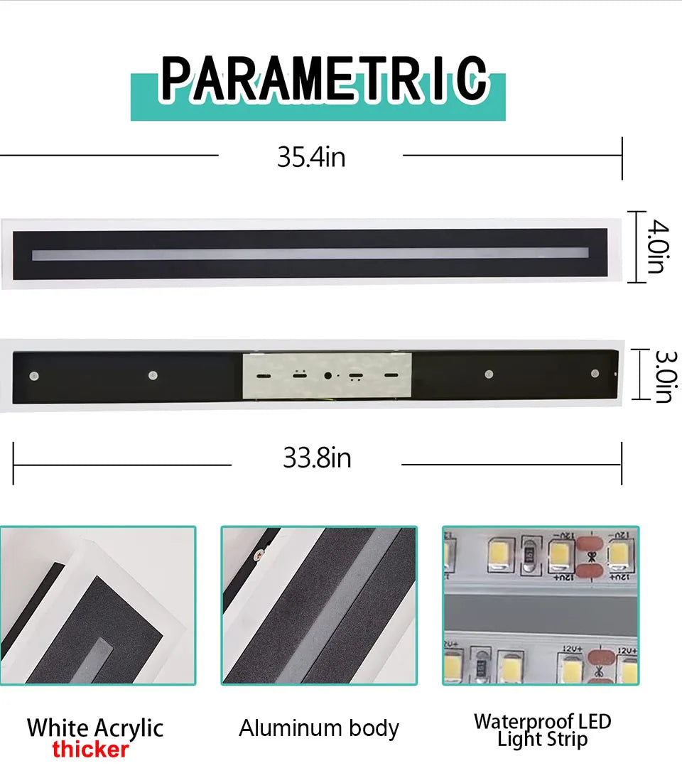 LED Long Wall Lamp Outdoor Waterproof IP65 Lighting Fixtures Aluminum Wall Mounted Garden Light for Porch Villa 110V 220V Sconce