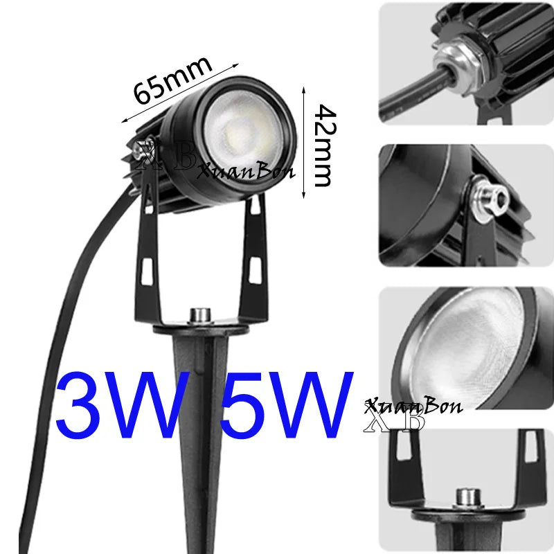 IP65 LED Lawn Lamp COB Light DC12V AC110V 220V Outdoor Waterproof IP65 Pathway Garden Spot Bulb 5W 3W Decor Landscape Light