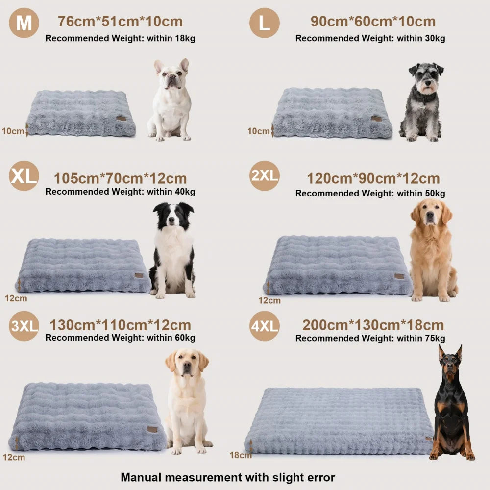 Ultra Plush Dog Bed Soft Pet Cushion Large Dog Crate Puppy Mattress Washable Mat