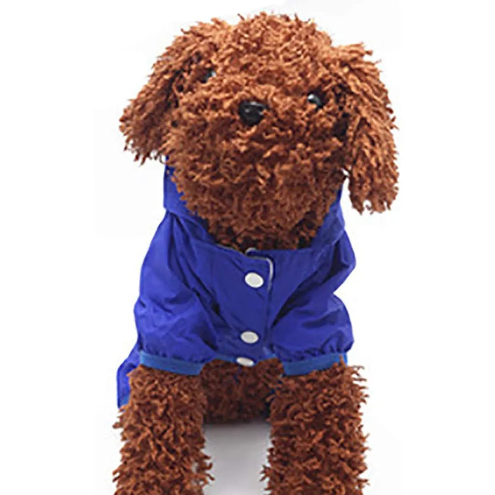Dog Raincoat Waterproof Puppy Clothes Breathable Pet Raincoat Hooded Rain Jacket with D-ring For Small Dogs Outdoor Pet Supplies