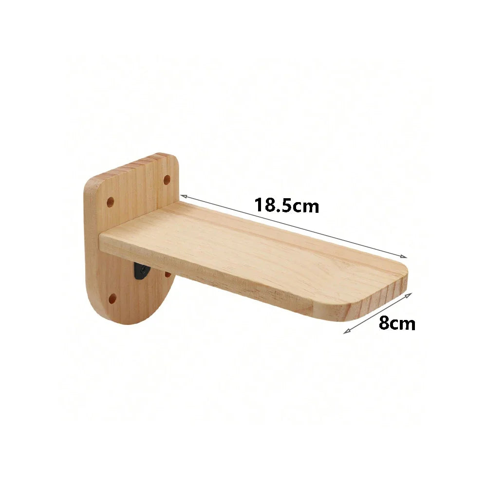 Cat Climbing Shelves Wall Mounted Cat Tree Wooden Furniture Scratcher Jumping Platform Rope Ladder Cat Sleeping and Playing