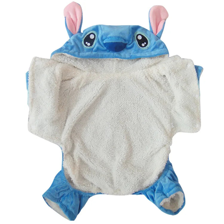 Cute Stitch 4-Paws Dog Sweater Winter Warm Clothes for Small Medium Breeds, Teddy Cosplay Costume Bulk Supply