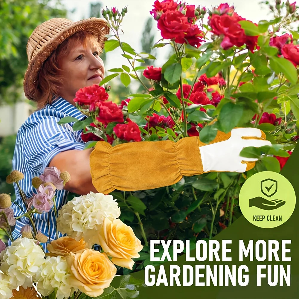 1 Pair of Durable Unisex Gardening Gloves, Reinforced Puncture-Resistant, Comfortable and Breathable, Suitable for Garden Pruning, Plant Care, Weeding, Farming, Outdoor Camping, and Everyday Garden Work. Available in Multiple