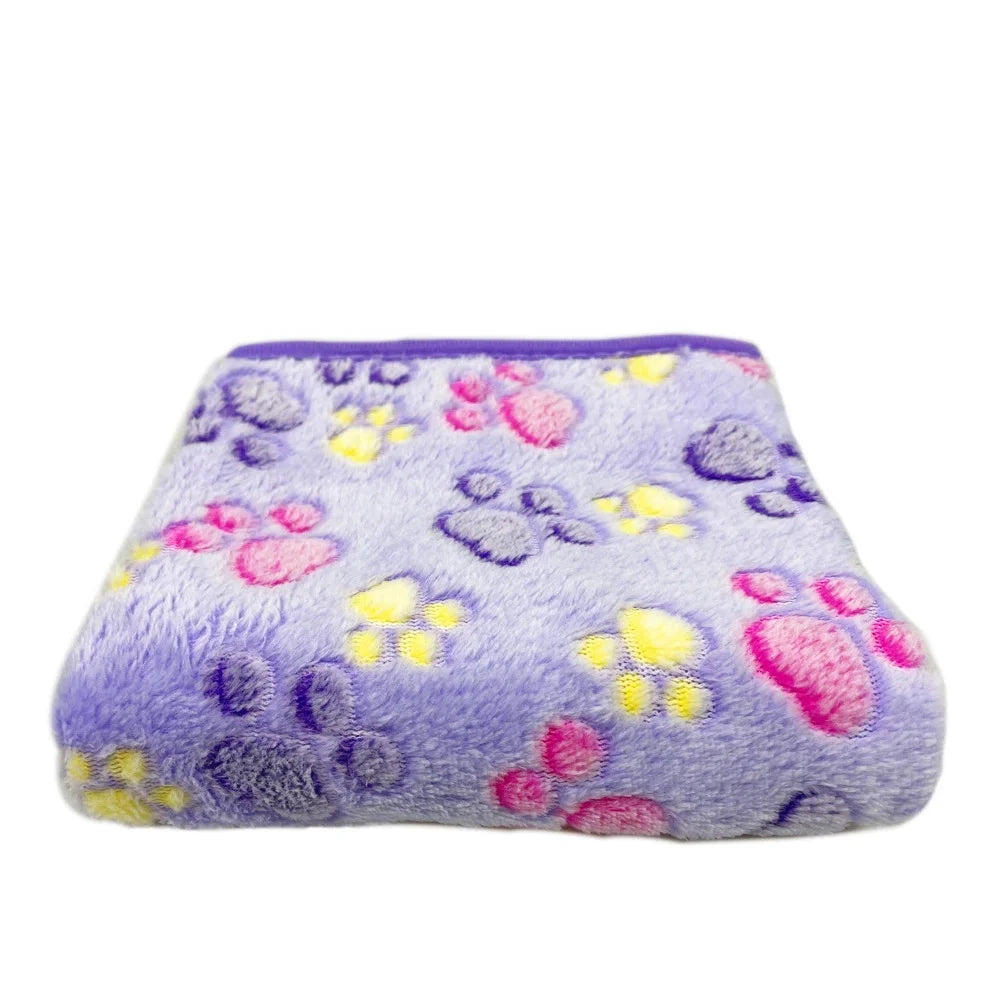 Dog Blankets Cat Soft Fluffy Fleece Pet Blanket Warm Cute Print Design Puppy Kitten Doggy Paw Small