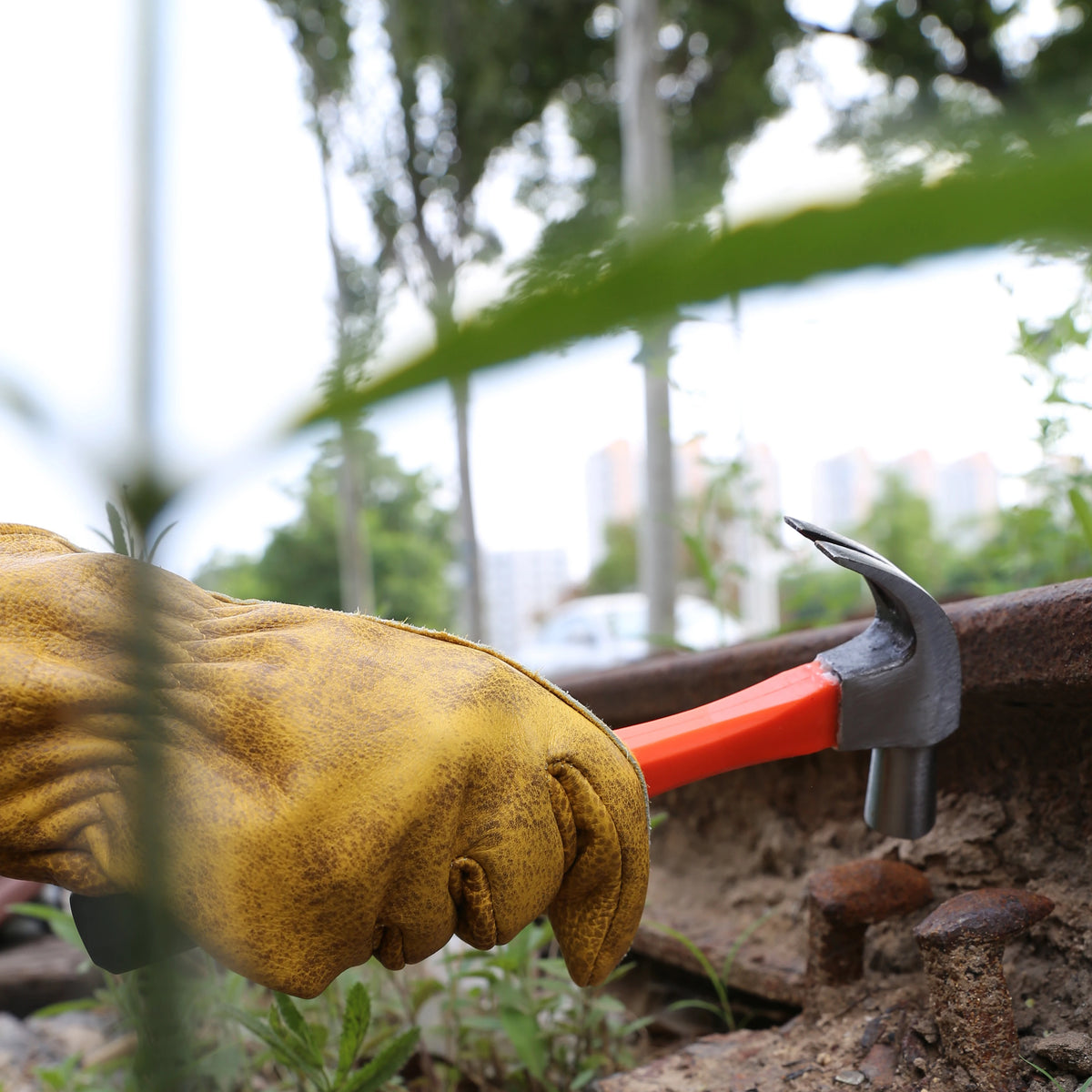 Leather Working Gloves for Gardening,Thornproof Gardening Gloves for Men and Women,Heavy Duty Leather Work Gloves Men