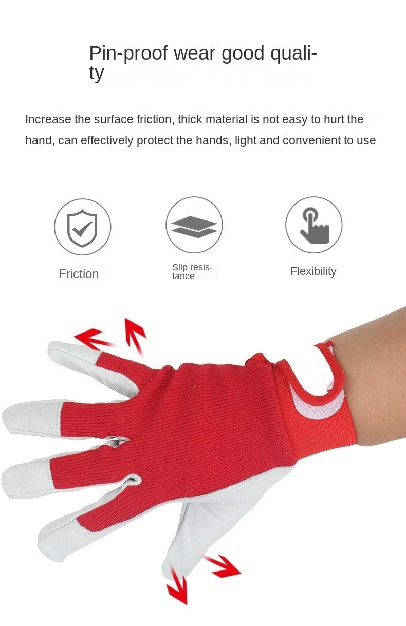10 Pairs Leather Work Gloves For Gardening Driver Construction Work Welder Men and Women Sheepskin Working Glove