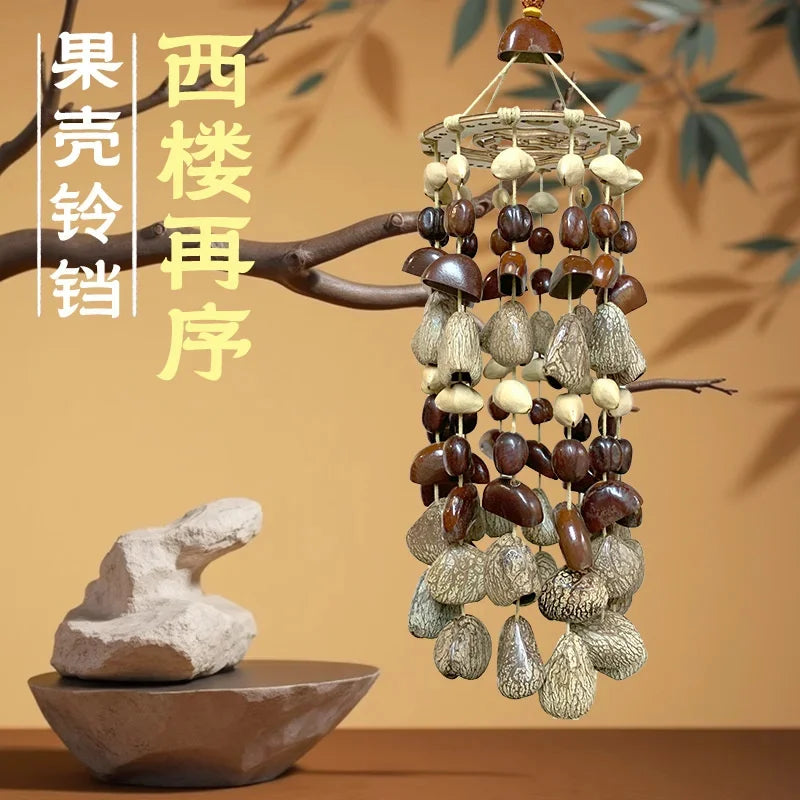 Natural Indonesian Seed Shell Hand Bell Wind Chime For Meditation Sound Therapy Yoga Altar Home Decor Boho Gift For Women