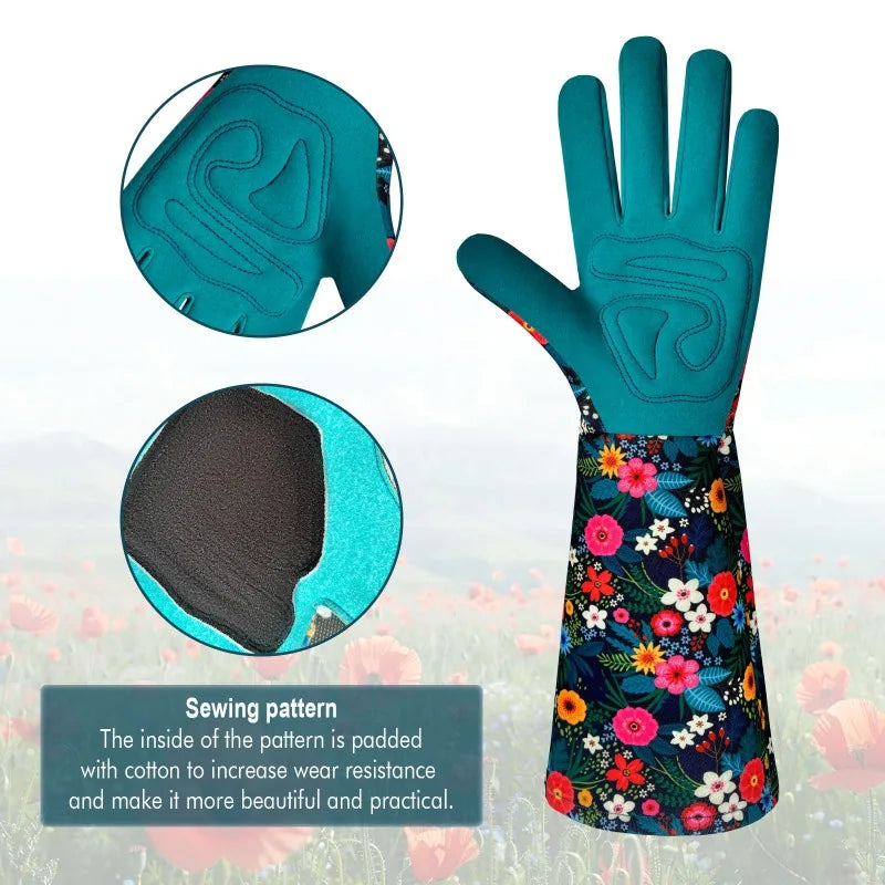 New Garden Gardening Gloves for Women's Courtyard Care Gloves Durable, Cut Resistant, and Puncture Resistant Long Arm Protection