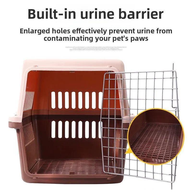 Portable Pet Air Shipping Cage Carrier  Carrier Space Module Travel Dog Car Cargo Small Breed Pet Transport Kennel Cage