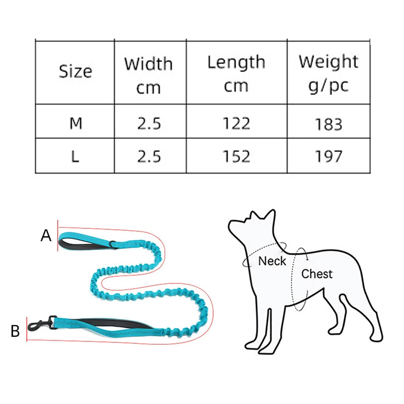 High Elasticity Double Handle Dog Tactical Leash Explosion-proof No Tangle Outdoor Training Walking Nylon Dog Leashes Dogs Items