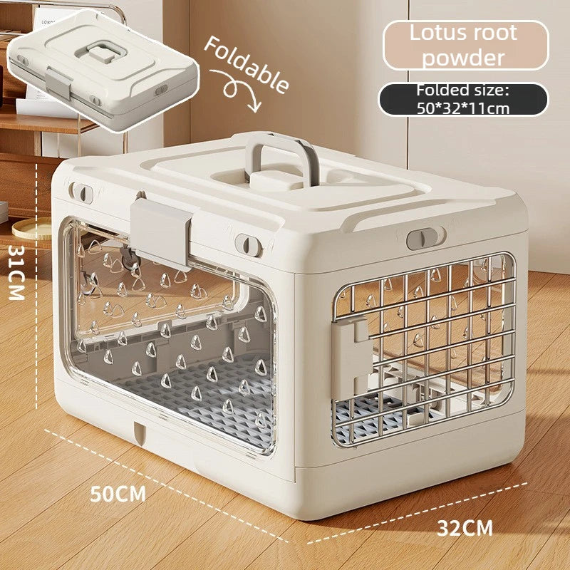 Portable Cat Carrier Pet Airline Crat Foldable Cat Kennel Dog Suitcase Outdoor Car Carry Box Dog Crate for Small Dog Pet Carrier