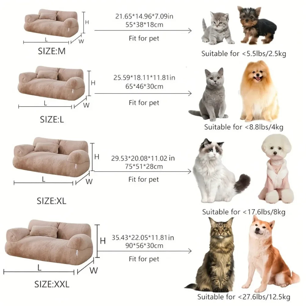 Luxury Cat Bed Super Soft Warm Pet Sofa Detachable Washable Non-slip for Small Medium Dogs Comfortable Sleep Pets Beds Supplies