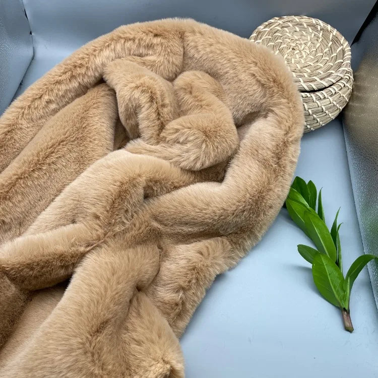 2cm Thick Imitation Otter Rabbit Long Plush Fabric for Encryption Doll Hair Counter Display Background Soft Cloth Sew Material