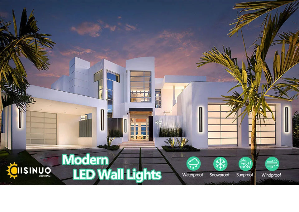 LED Long Wall Lamp Outdoor Waterproof IP65 Lighting Fixtures Aluminum Wall Mounted Garden Light for Porch Villa 110V 220V Sconce