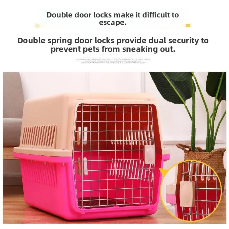 Portable Pet Air Shipping Cage Carrier  Carrier Space Module Travel Dog Car Cargo Small Breed Pet Transport Kennel Cage
