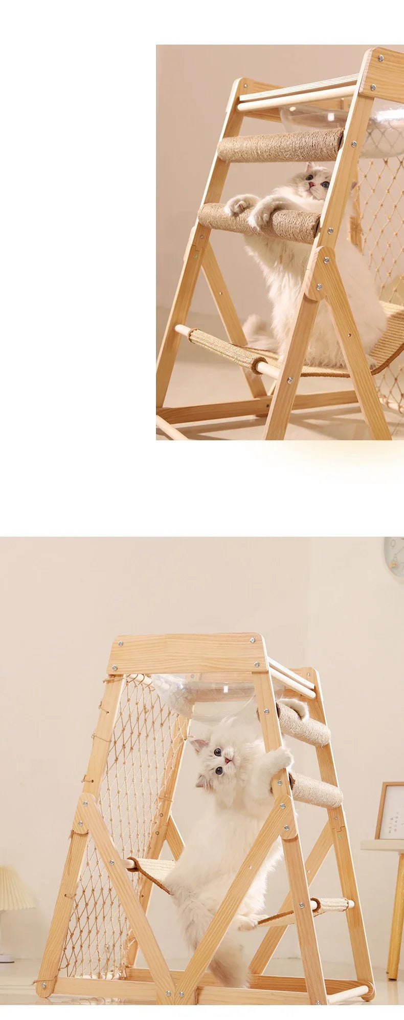 Cat Climbing Frame Space Capsule Scratching Board Hammock Sisal Wear-resistant Not Falling Chips Climbing Net Pet Supplies